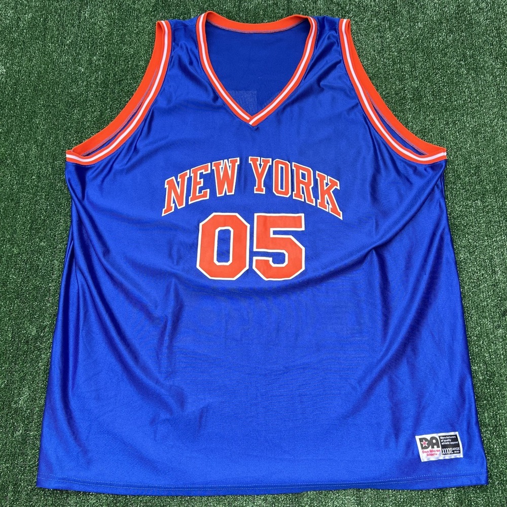 VTG Don Alleson Athletic NBA New York Knicks Jersey Mens 4XL Blue Hip Hop Y2K